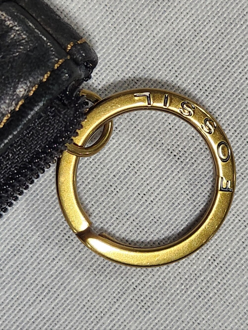 Fossil Coin Wallet Patchwork Leather Black Brown Tan ID Window Key Ring Snap Zip - Picture 9 of 9